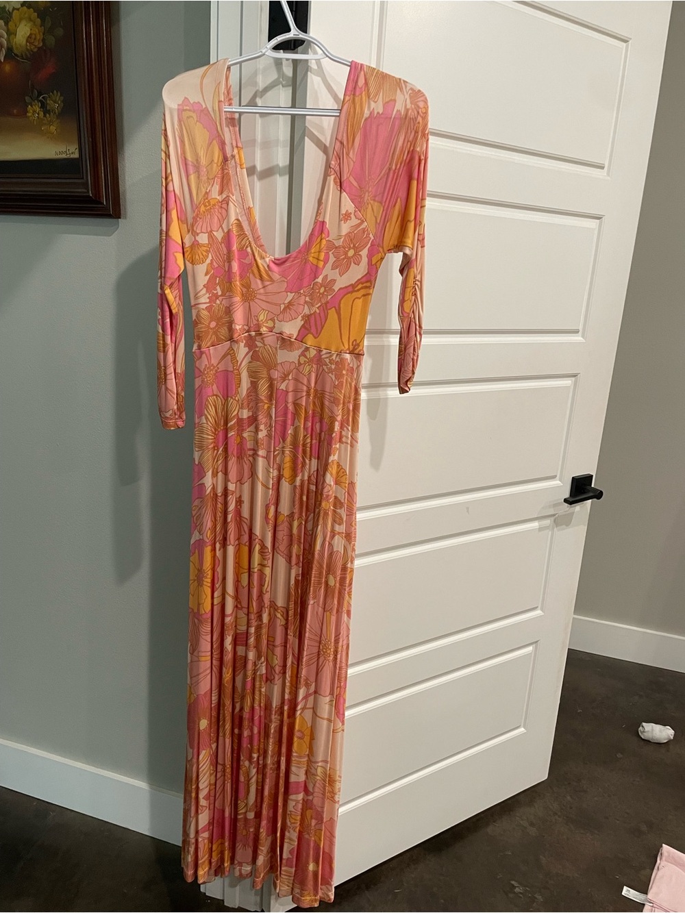 Women’s Pink & Yellow Floral Maxi Dress